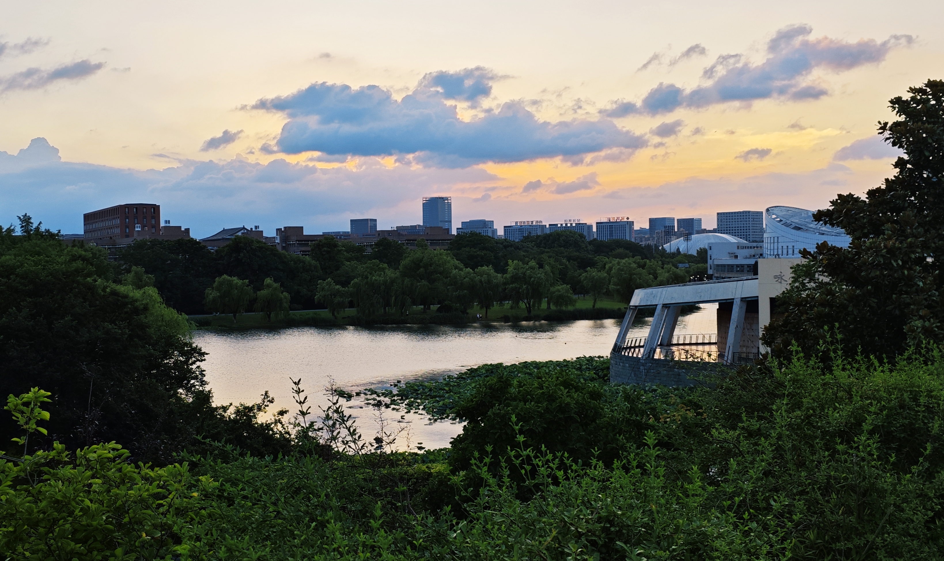 摄于东教学楼3启真湖侧连廊